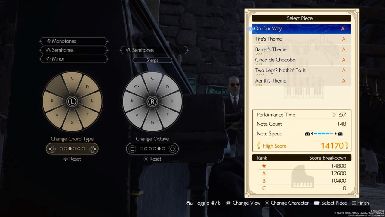 The sheet music menu can help you prepare.